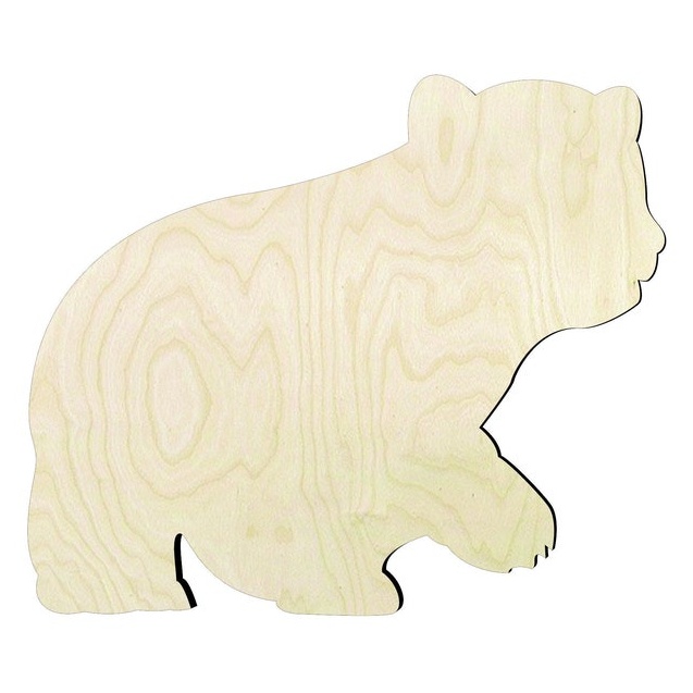 2"-20" Bear cub Wood#2 Wood Cutout - wood cutout by Growing Tree Gallery