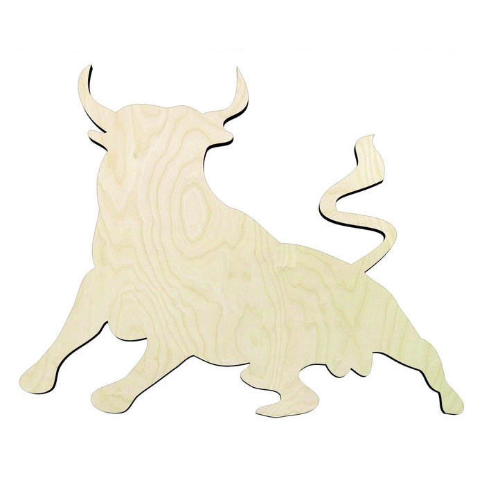 2"-20" Bull wood- Cow cutout - laser-cut Baltic birch wood cutout for craft projects