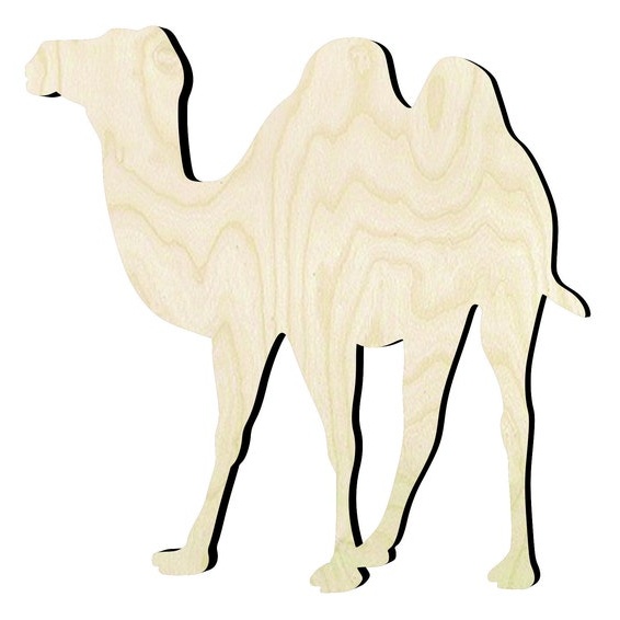 2"-20" Camel Wood Cutout - laser-cut Baltic birch wood cutout for craft projects
