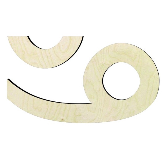 2"-20" Cancer Astrology sign wood#1 Wood Cutout - laser-cut Baltic birch wood cutout for craft projects