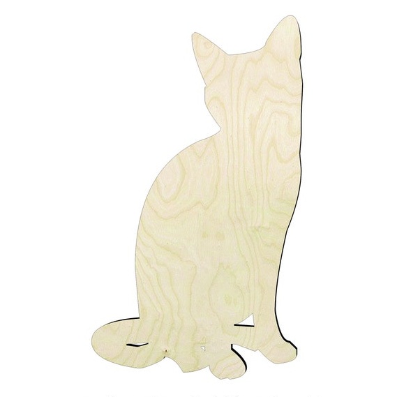 2"-20" Cat sitting Wood Cutout - wood cutout by Growing Tree Gallery