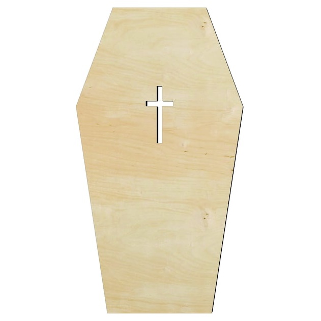 2"-20" Coffinor unsanded Halloween cutouts - laser-cut Baltic birch wood cutout for craft projects