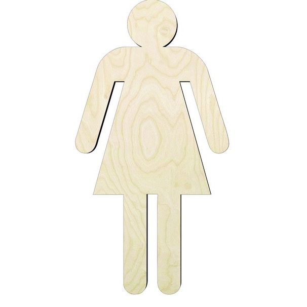2"-20" Female Stick figure Wood Cutout - wood cutout by Growing Tree Gallery