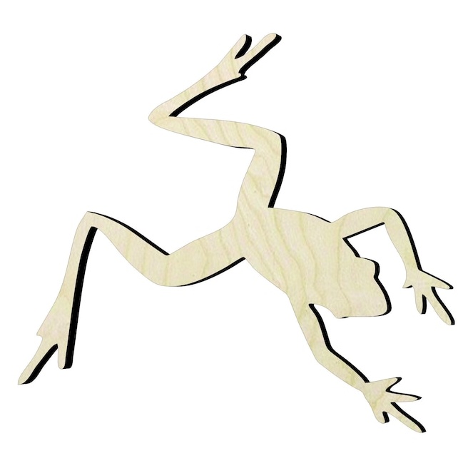 2"-20" Frogor un Wood Cutout - laser-cut Baltic birch wood cutout for craft projects