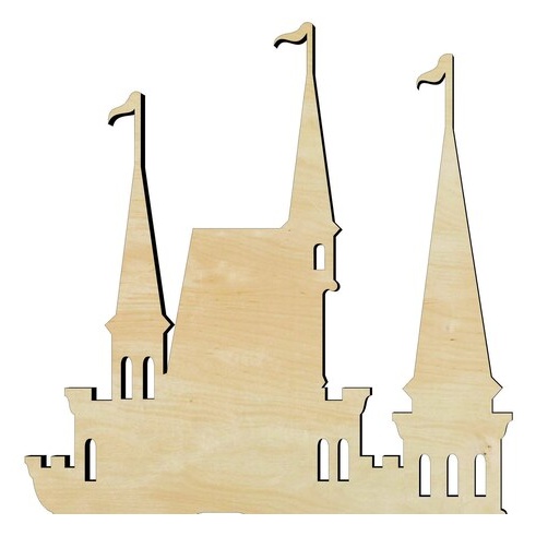 2"-20" Princess Castleor un Wood Cutout - wood cutout by Growing Tree Gallery