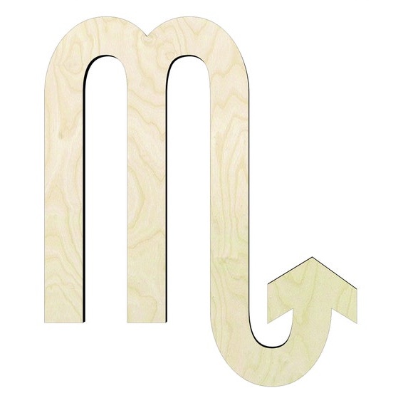 2"-20" Scorpio Astrology sign wood#1 Wood Cutout - laser-cut Baltic birch wood cutout for craft projects