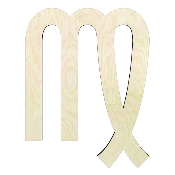 2"-20" Virgo Astrology sign wood#1 Wood Cutout - laser-cut Baltic birch wood cutout for craft projects