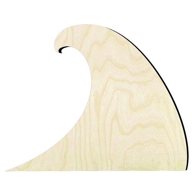 2"-20" Waveor un Wood Cutout - laser-cut Baltic birch wood cutout for craft projects