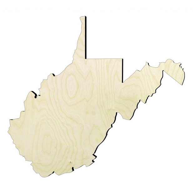 2"-20" West Virginia Wood Cutout - wood cutout by Growing Tree Gallery