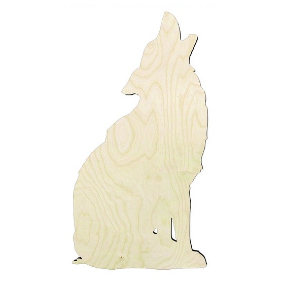 2"-20" Wolf howling Wood Cutout - wood cutout by Growing Tree Gallery