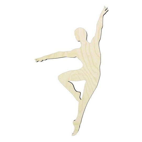 2"-24" Ballerina Dancer #2- woman dancer Wood Cutout - laser-cut Baltic birch wood cutout for craft projects