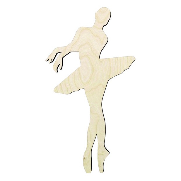 2"-24" Ballerina Dancer #3- woman dancer Wood Cutout - wood cutout by Growing Tree Gallery