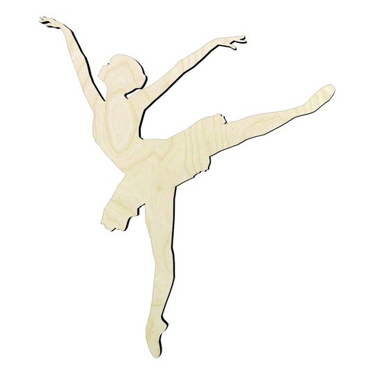 2"-24" Ballet Dancer- woman dancer Wood Cutout - laser-cut Baltic birch wood cutout for craft projects