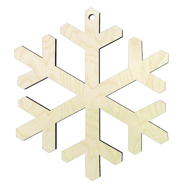 2"-24" Snowflake- Snowflake ornament - Hanging snowf... Wood Cutout - laser-cut Baltic birch wood cutout for craft projects