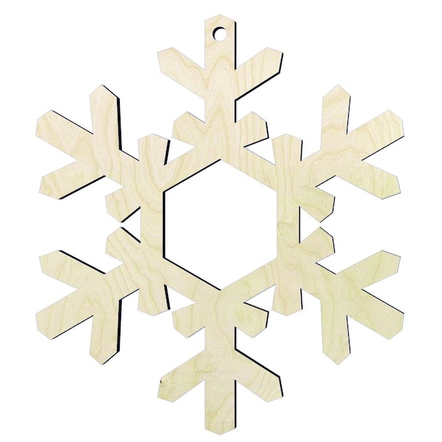 2"-24" Snowflake- Snowflake ornament - Hanging snowf... Wood Cutout - laser-cut Baltic birch wood cutout for craft projects