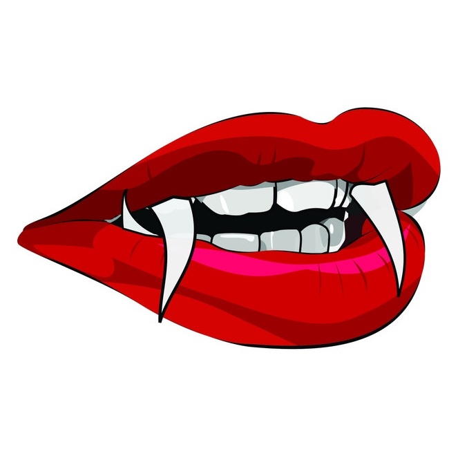 2"- 28" Vampire Lips Decal- Laptop sticker - Outdoor Vinyl - Car Decal - premium vinyl decal by Growing Tree Gallery