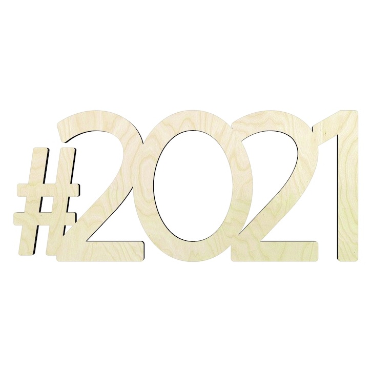 2021 -Multiple Sizes Wood Cutout - wood cutout by Growing Tree Gallery