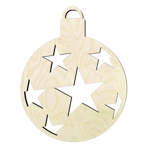 3"-20" DIY Star ornament-#3 Diy Ornament. Wood Cutout - laser-cut Baltic birch wood cutout for craft projects