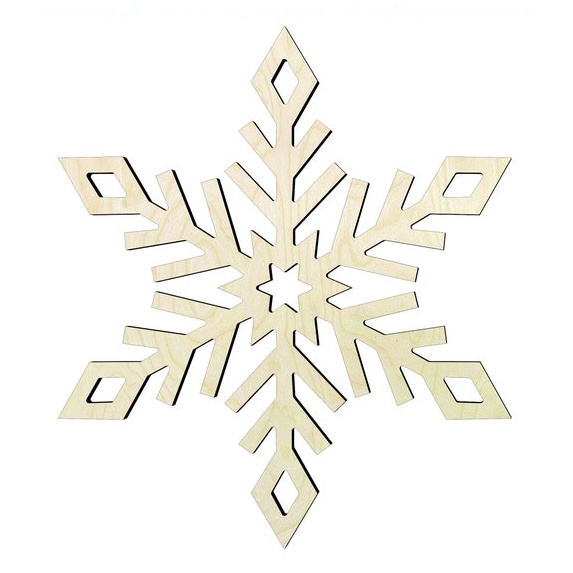 4"-20" DIY Snowflake-#2 Diy Ornament. Wood Cutout - laser-cut Baltic birch wood cutout for craft projects