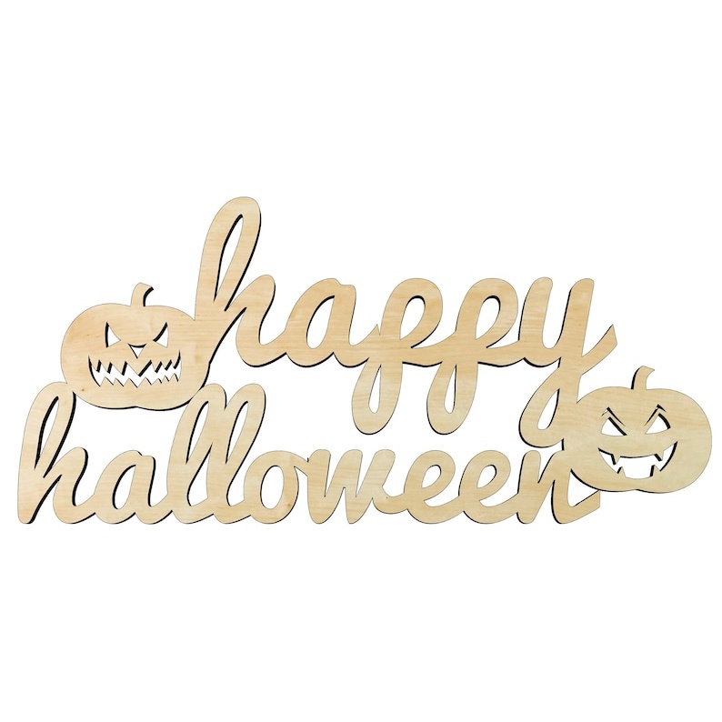 6"-24" happy halloween word cutout - halloween... - wood cutout by Growing Tree Gallery