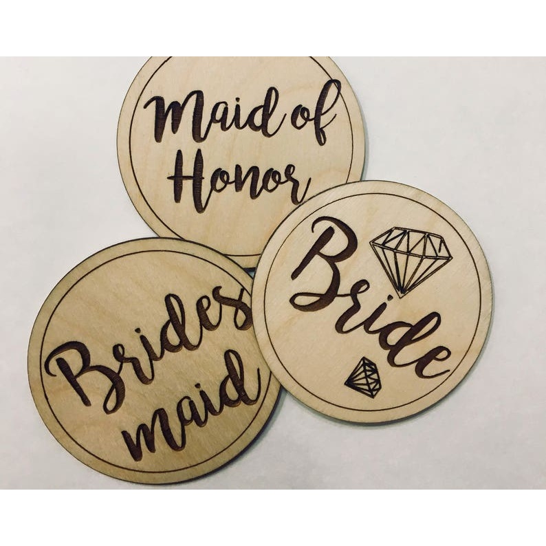 Bachelorette Party Pins Wood Cutout - wood cutout by Growing Tree Gallery