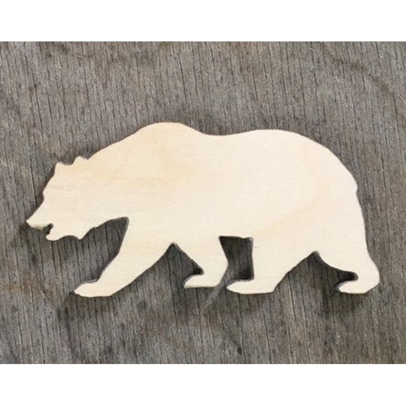 Bear Cutouts - Multiple Sizes - laser-cut Baltic birch wood cutout for craft projects