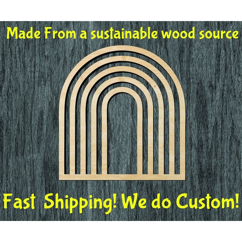 Boho Rainbow wood cutout - wood cutout by Growing Tree Gallery