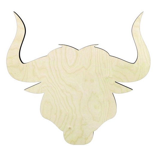 Bull head -Multiple Sizes Wood Cutout - wood cutout by Growing Tree Gallery