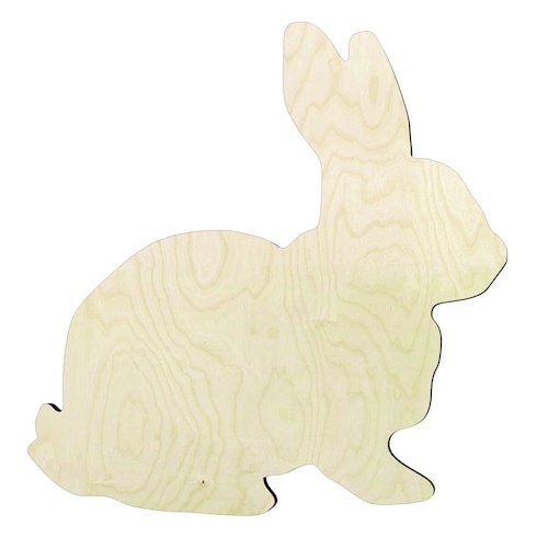Bunny -Multiple Sizes Wood Cutout - laser-cut Baltic birch wood cutout for craft projects