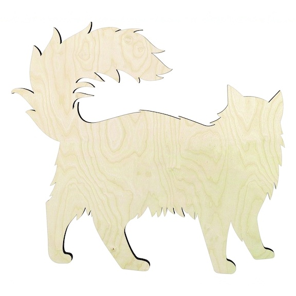 Cat - Multiple Sizes #5 Wood Cutout - laser-cut Baltic birch wood cutout for craft projects
