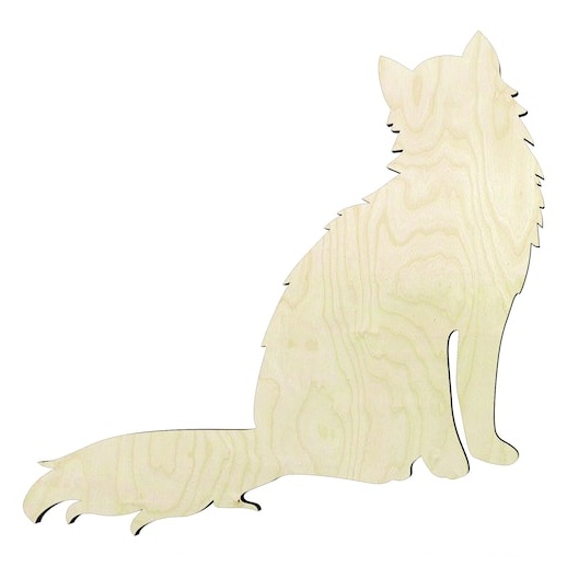 Cat - Multiple Sizes #6 Wood Cutout - wood cutout by Growing Tree Gallery