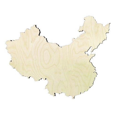 China -Multiple Sizes Wood Cutout - wood cutout by Growing Tree Gallery