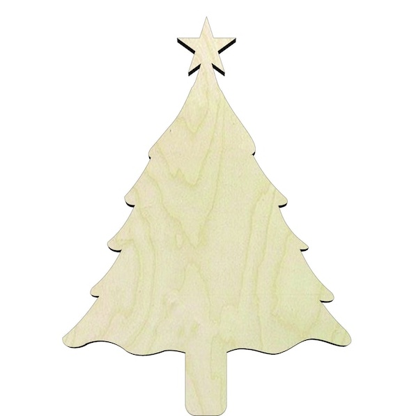 Christmas Treeor un Wood Cutout - laser-cut Baltic birch wood cutout for craft projects