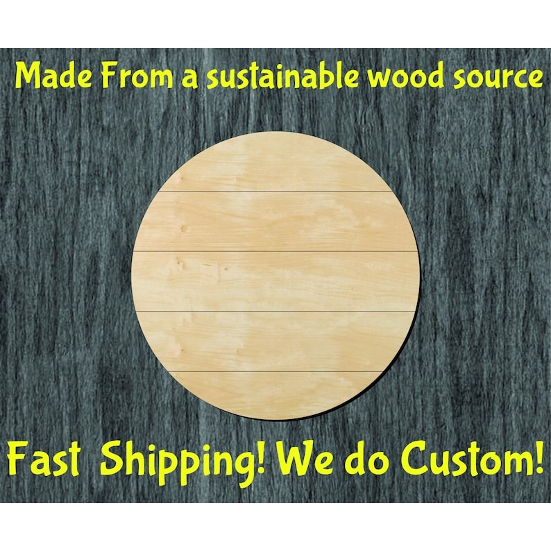 Circle wood shiplap cutout -Multiple Sizes - wood cutout by Growing Tree Gallery