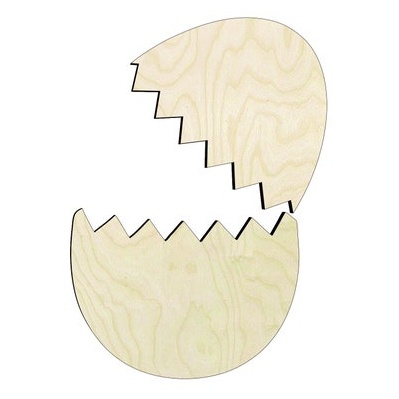 Cracked Egg shape Multiple Sizes Wood Cutout - wood cutout by Growing Tree Gallery