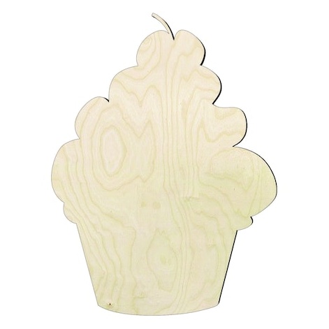 Cupcake - Multiple Sizes wood Wood Cutout - wood cutout by Growing Tree Gallery