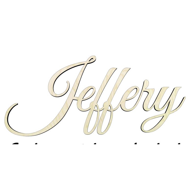 Custom Script - Multiple Sizes word cutout - laser-cut Baltic birch wood cutout for craft projects