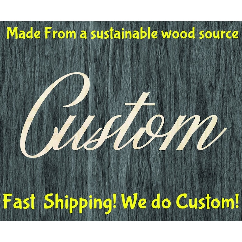 Custom Script word cutout - Multiple Sizes - wood cutout by Growing Tree Gallery