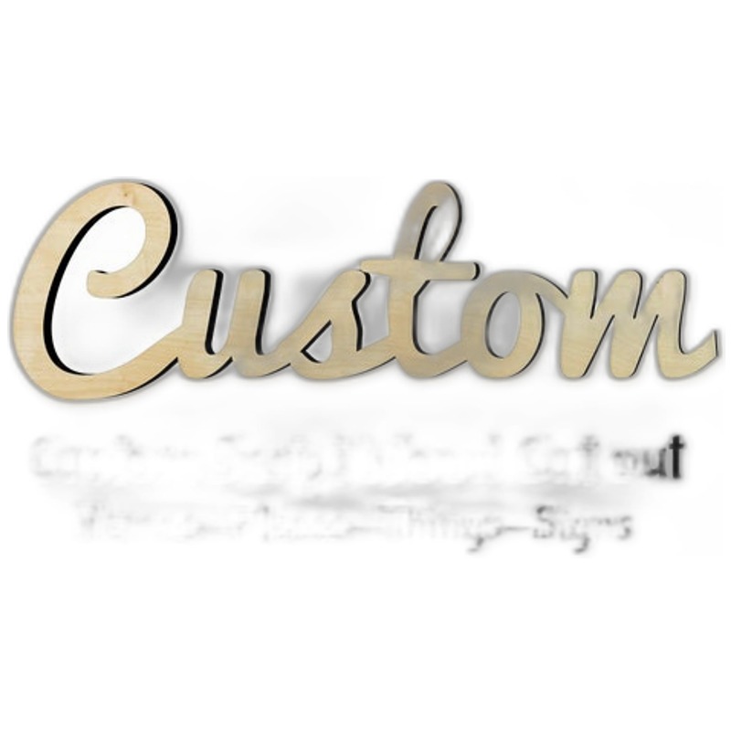 Custom Script Word Cutout - Multiple Sizes - wood cutout by Growing Tree Gallery