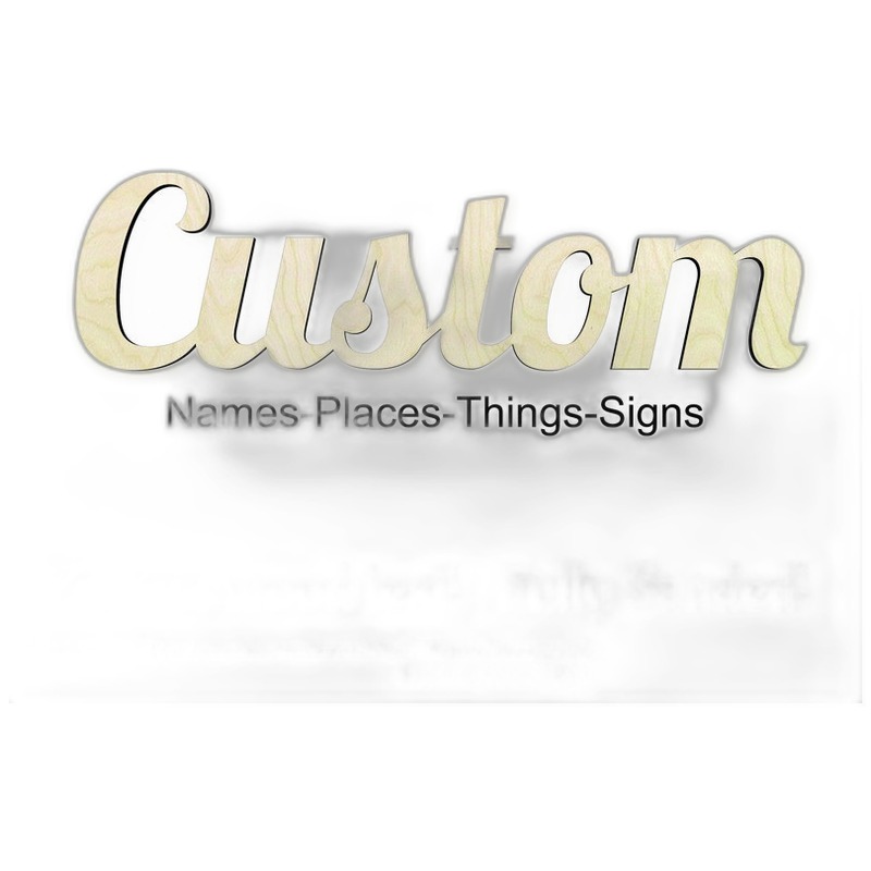 Custom Script Word - Multiple Sizes cutout - wood cutout by Growing Tree Gallery