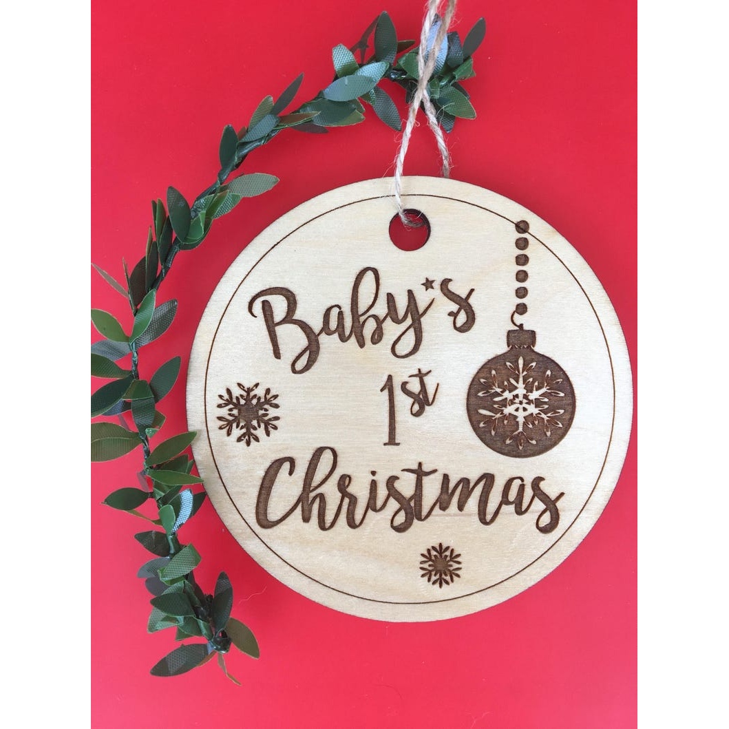 Customizeable baby ornament Wood Cutout - wood cutout by Growing Tree Gallery