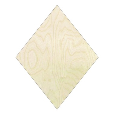 Diamond wood cut out - Fully - laser-cut Baltic birch wood cutout for craft projects