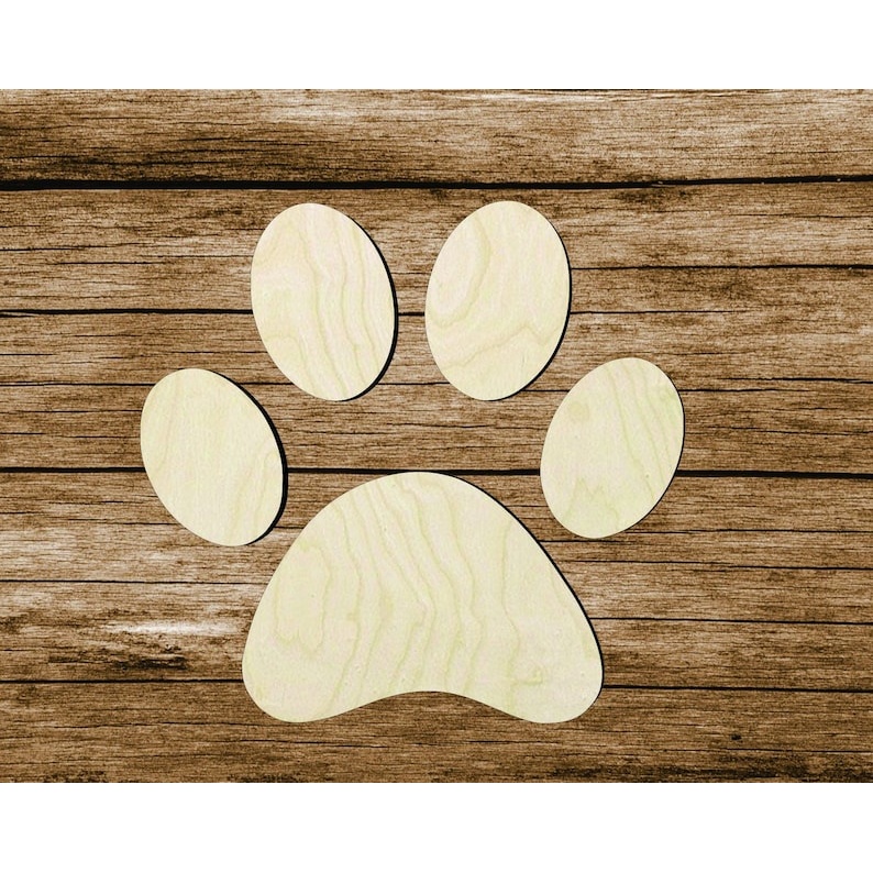 Dog Paw - Multiple Sizes Cutouts #2 - wood cutout by Growing Tree Gallery