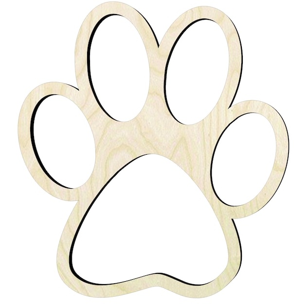 Dog Paw -Multiple Sizesor un Wood Cutout - wood cutout by Growing Tree Gallery