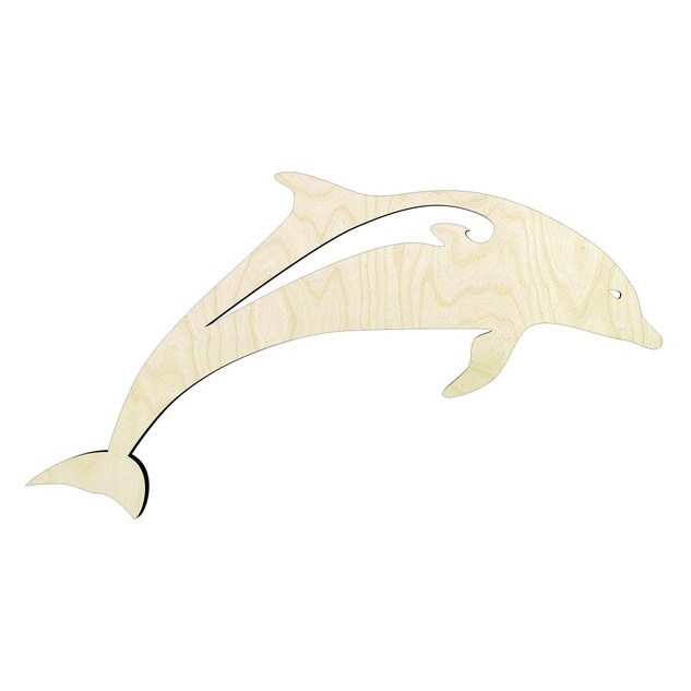 Dolphin -Multiple Sizes Wood Cutout - wood cutout by Growing Tree Gallery