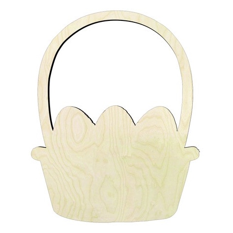Easter basket Multiple Sizes Wood Cutout - wood cutout by Growing Tree Gallery