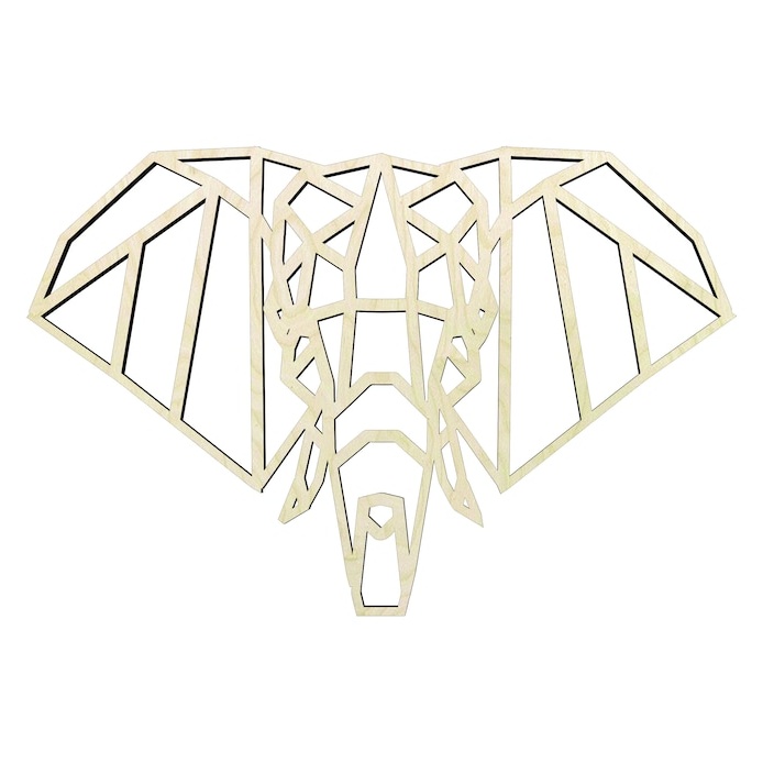 Elephant Head -Multiple Sizes Wood Cutout - wood cutout by Growing Tree Gallery