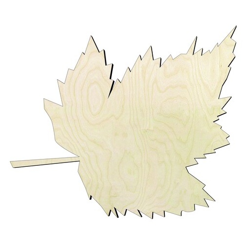 Fall Leaf -Multiple Sizes Wood Cutout - laser-cut Baltic birch wood cutout for craft projects