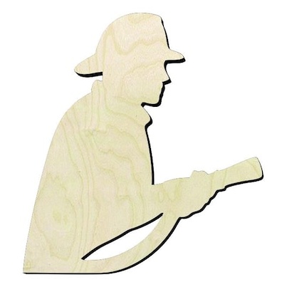 Firefighter Wood Cutout - wood cutout by Growing Tree Gallery