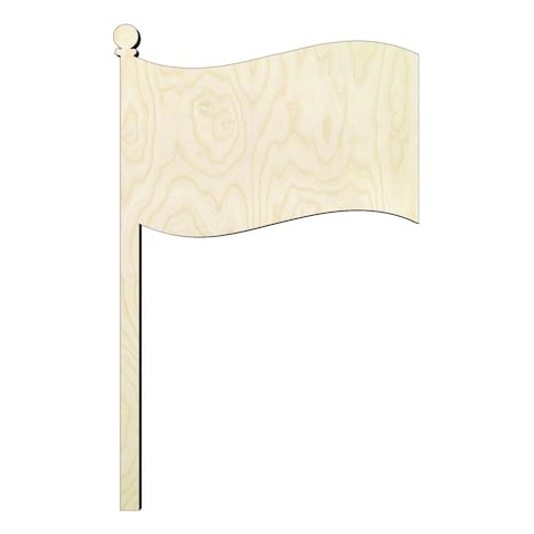 Flag Shape - Multiple Sizes wood Wood Cutout - wood cutout by Growing Tree Gallery